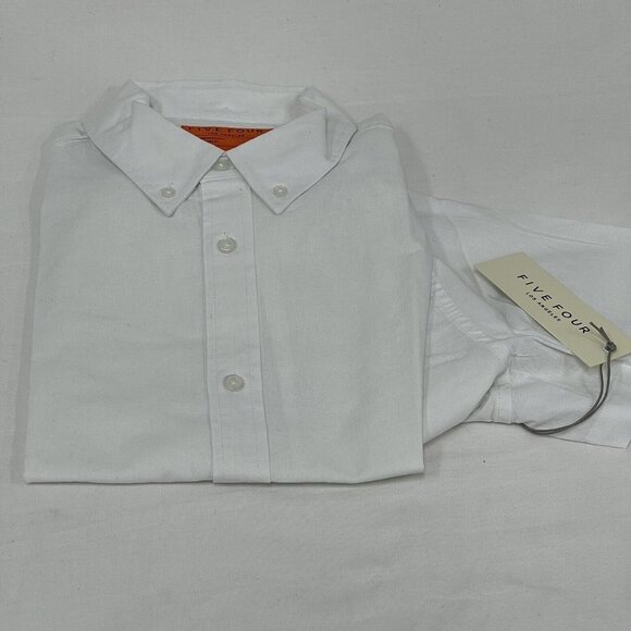 NEW Five Four Krispin Mens Short Sleeve Dress Shirt Size M New w Tags White